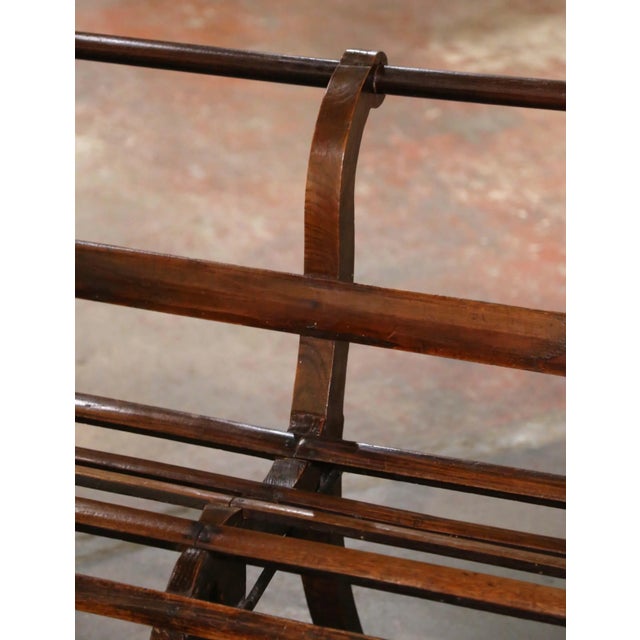 Brown 19th Century French Louis Philippe Oak Bench With Curved Legs For Sale - Image 8 of 11