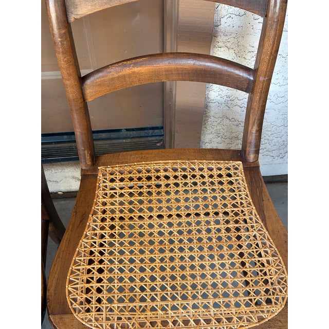 Early 20th Century Antique French Style Cane Seat Chairs - Set of 3 For Sale - Image 10 of 11