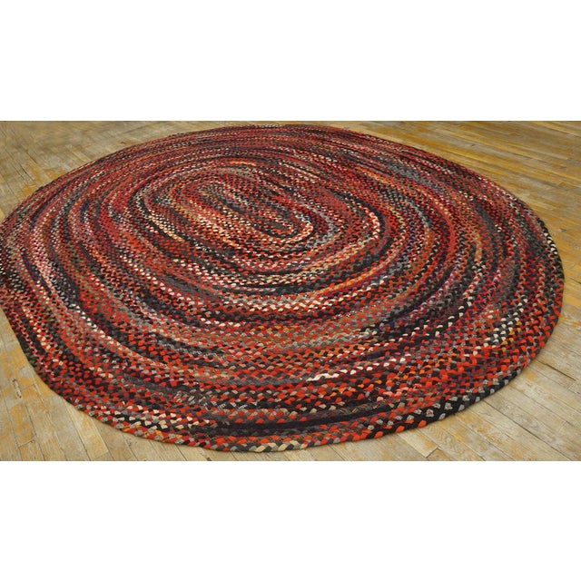1930s American Braided Rug ( 8' 9" x 11' - 267 x 335 cm) Antique Braided American Allover Multi 1935 Rug, Circa Date:...