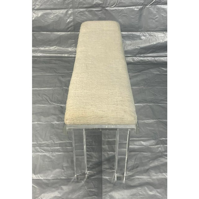 Karl Springer Vintage Lucite Bench, 1970s American Design in the Style of Charles Hollis Jones For Sale - Image 4 of 18