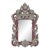 Vintage Rococo Style Silver-Plated Plum Red Framed Wall Mirror. For Sale