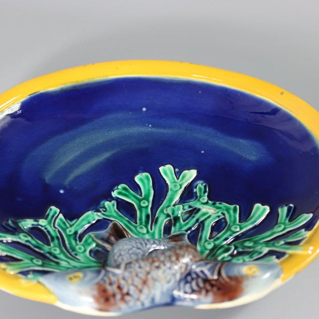 Ceramic Joseph Holdcroft Majolica Fish on Coral Dish For Sale - Image 7 of 7