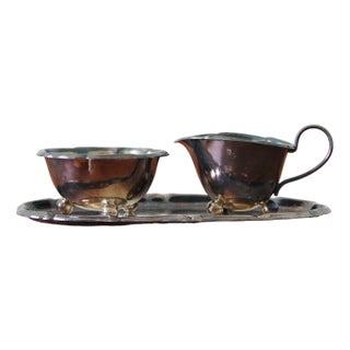 Milk and Sugar Set on Tray from WMF, 1953, Set of 3 For Sale