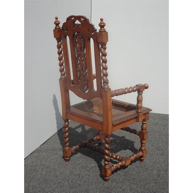 Set of Five Renaissance Spanish Revival Barley Twist Cane Chairs