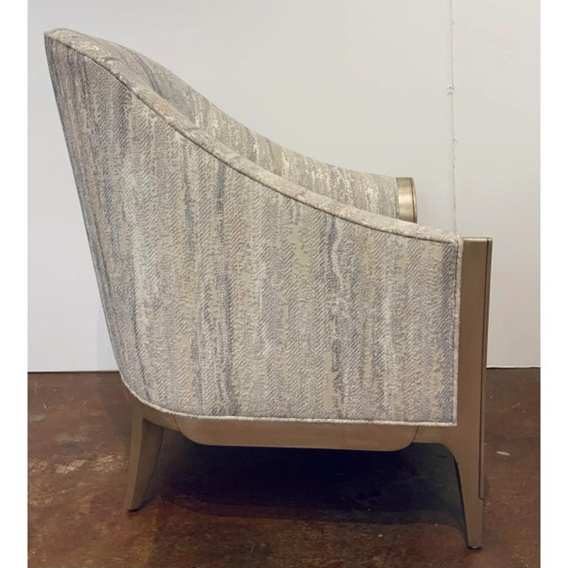 Currey & Company Currey & Co. Abstract Modern Gray and Taupe Emmitt Lounge Chairs Pair For Sale - Image 4 of 6