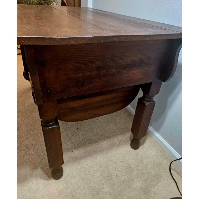 Wood Antique Oak Baker's Table (C1890–1930) For Sale - Image 7 of 18