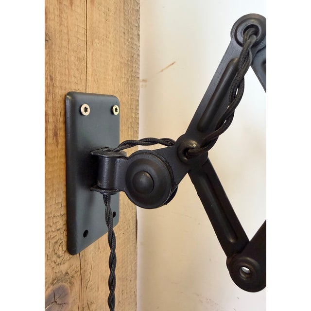 Bauhaus Industrial Black Scissor Wall Lamp from Christian Dell, 1930s For Sale - Image 12 of 18