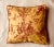 Toile De Jouy Throw Pillow Cover,"Printemps" Pattern, Red and Gold, 20-Inch Square For Sale - Image 6 of 11