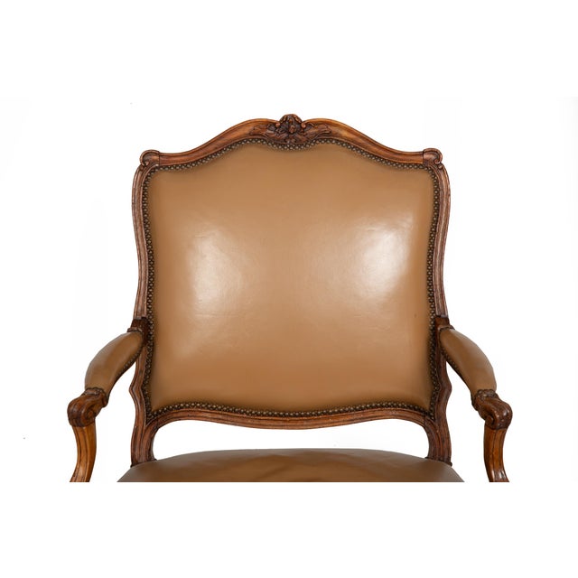 Wood French Louis XV Period Carved Arm Chair Fauteuil, Circa Late 18th Century For Sale - Image 7 of 18