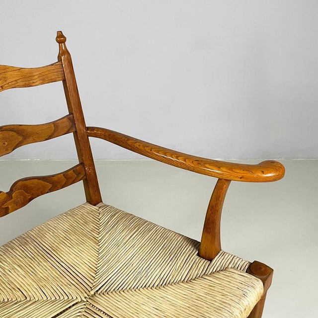 Mid-Century Modern Italian Armchairs in Woven Straw and Wood, 1940s For Sale - Image 6 of 18