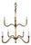 Benedict Gilt Metal Leaf Chandelier by Miamar Home For Sale