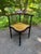 Antique Edwardian style painted mahogany corner chair It features mahogany wood with inlaid marquetry details on the...