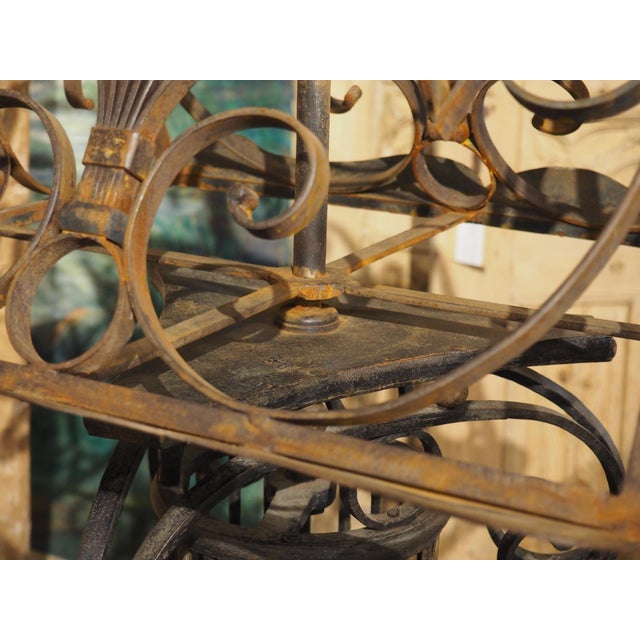 Metal Large Antique Wrought Iron and Bronze Double Sided Lectern From France, 19th C. For Sale - Image 7 of 12