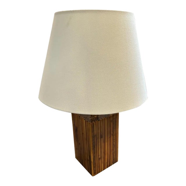 1960s Mid-Century Modern Riccardo Marzi Bamboo Resin Italian Table Lamp For Sale