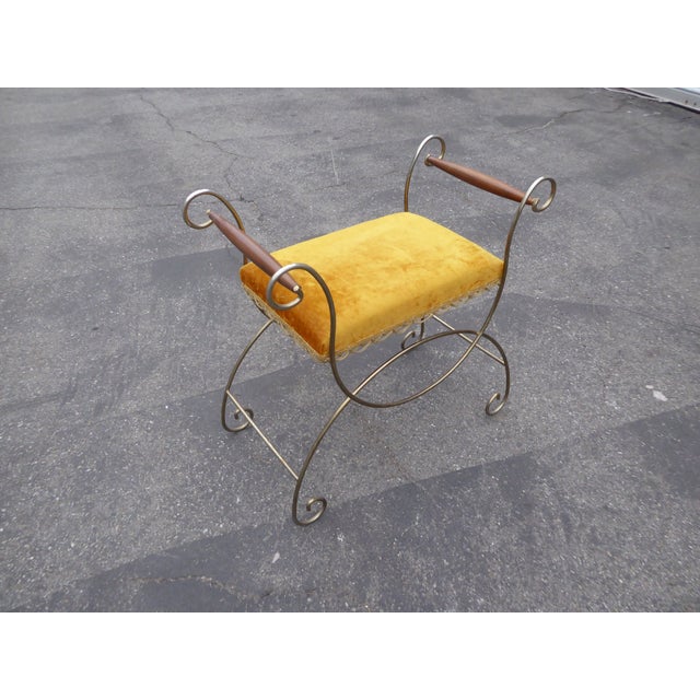 Vintage Hollywood Regency Gold Velvet Vanity Chair Chairish