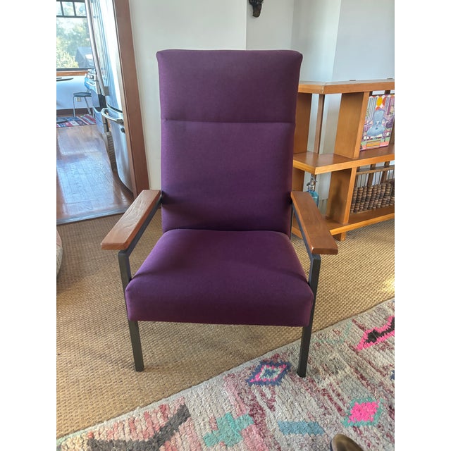 Mid-Century Modern Midcentury Modern Danish Vermund Larsen Lounge Chair With Eggplant Upholstery For Sale - Image 3 of 9