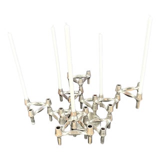 Modular Candlesticks by Stoffi & Nagel for BMF, Germany, 1960s, Set of 11 For Sale