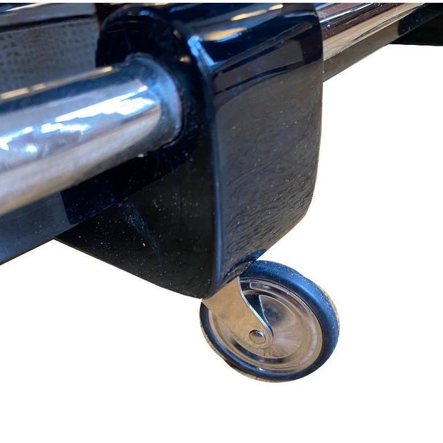 Art Deco Bar Cart in Black For Sale - Image 9 of 12