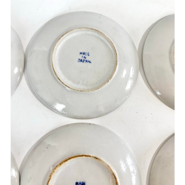 Blue Antique Blue Willow Butter Pat Plates – Chinoiserie Blue & White – Set of 6 For Sale - Image 8 of 12