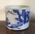 Antique 19th century Chinese blue and white porcelain brush pot decorated with a continuous harbor and mountainous...