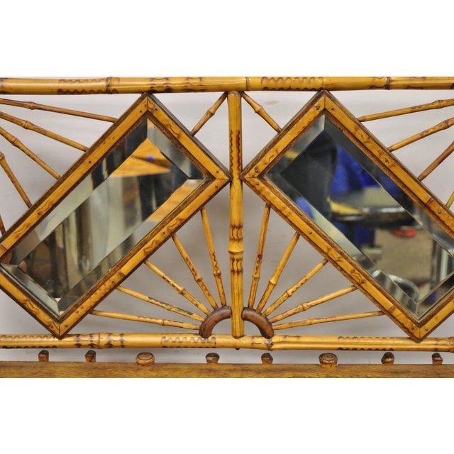 19th C English Victorian Bamboo Stick and Ball Curio Shelf Etagere With Mirror For Sale - Image 12 of 13