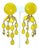 1980's Yellow Glass Dangle Earrings, a Pair For Sale