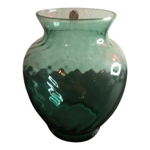 1960s Fenton Green Optic Vase