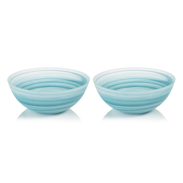 2020s Barren 9.75" Alabaster Glass Bowls, Set of 2 For Sale - Image 5 of 5
