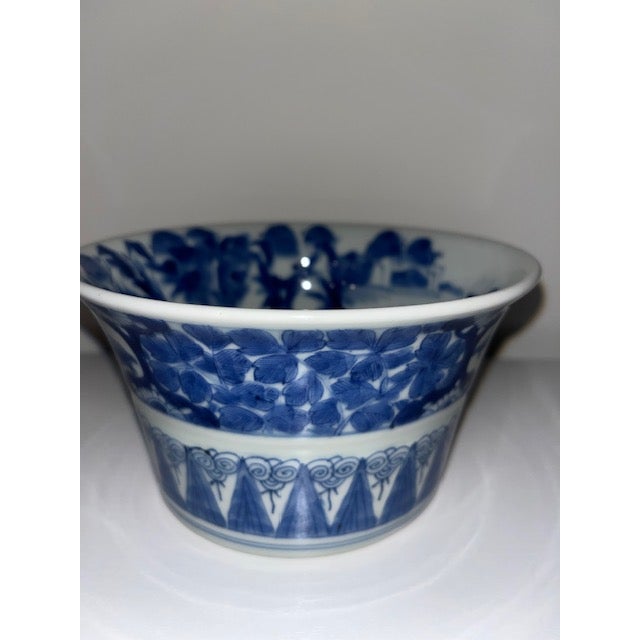 Antique Japanese Blue and White Sake Cup Washing Bowl For Sale - Image 14 of 18