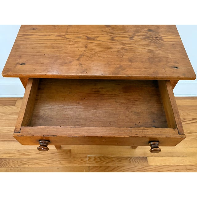 American 19th Century Arts and Crafts Pine Work Table For Sale - Image 3 of 11