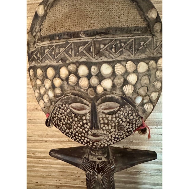 African Vintage African Fertility Goddess Figure Hand Carved Wood Statue 20” For Sale - Image 3 of 7