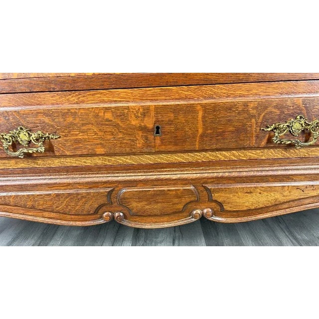 Metal Antique French Style Chest of Drawers with Marble Top For Sale - Image 7 of 15