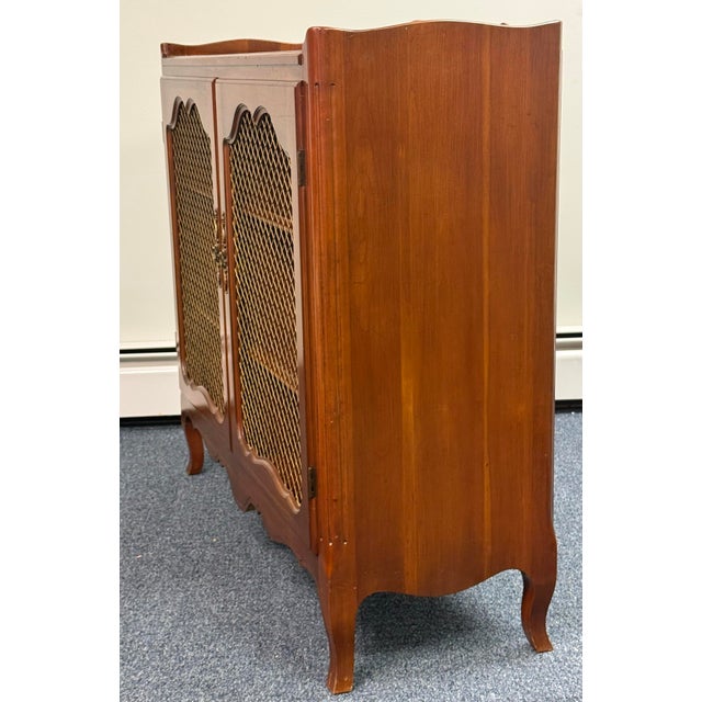 French Vintage Solid Cherry Louis XV Server / Bookcase For Sale - Image 3 of 12
