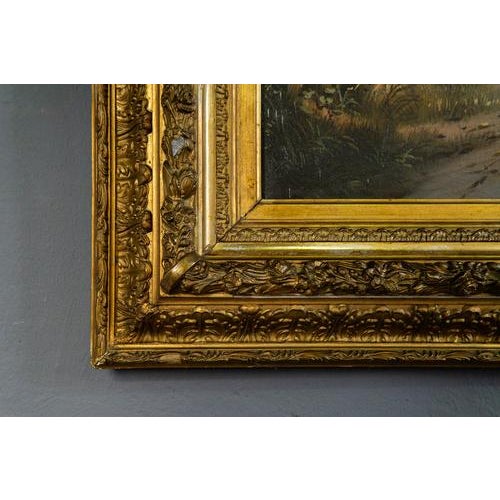 C. Hütt, Landscape, Early 20th Century, Oil on Canvas For Sale - Image 10 of 17
