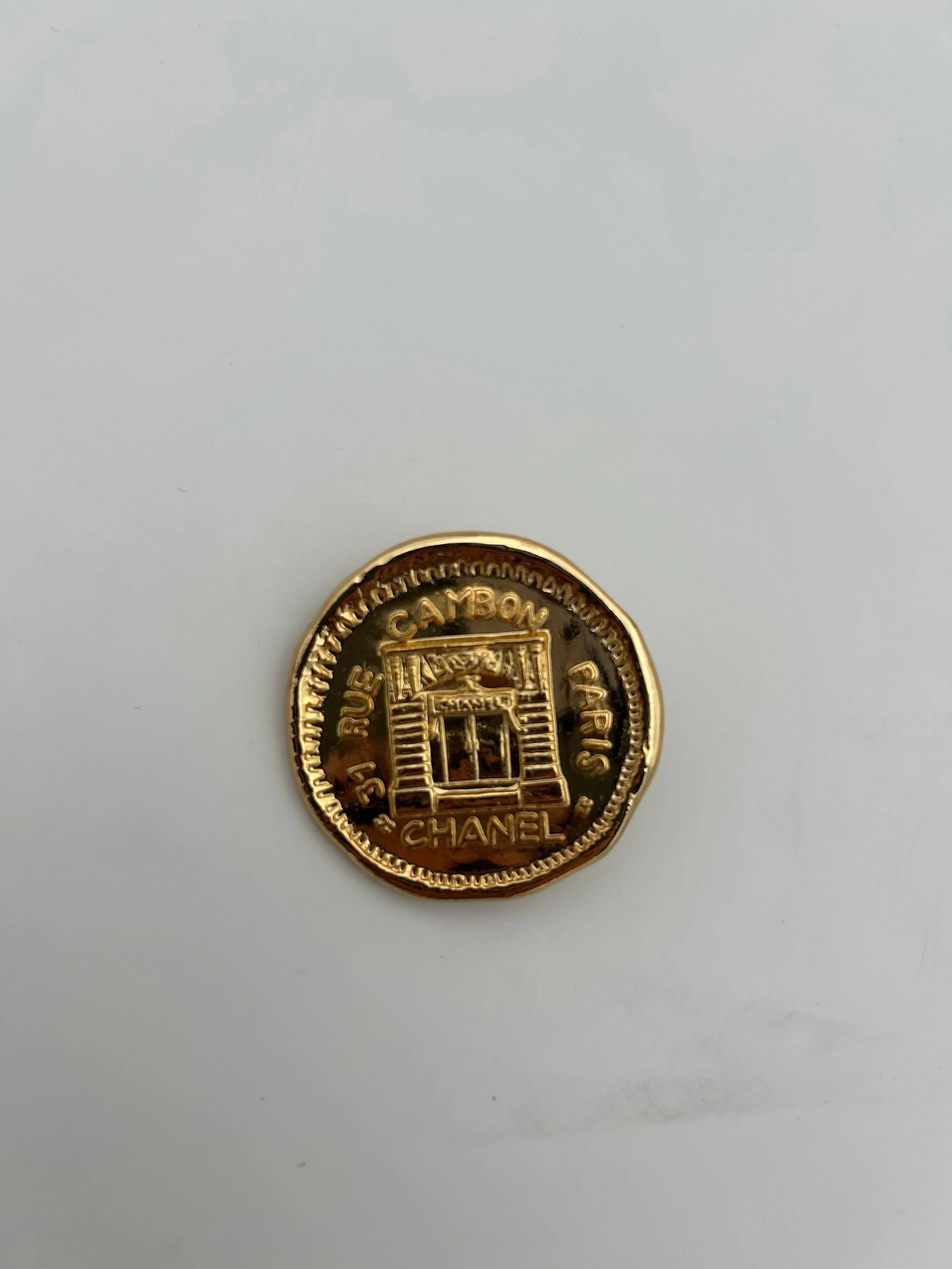 Chanel 31 Rue Cambon Coin Brooch | Chairish
