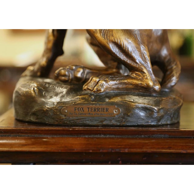 Early 20th Century French Terracotta Fox Terrier Sculpture Signed Cartier For Sale - Image 4 of 10