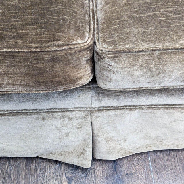 Textile Marco 3-Seat Sofa With Rolled Arms in Brown Velvet Upholstery For Sale - Image 7 of 8