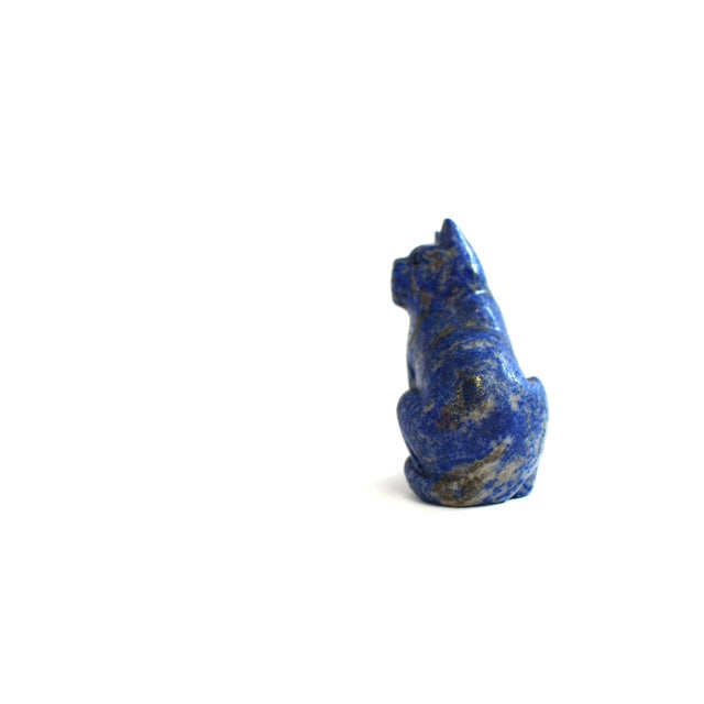 Antique Japanese Lapis Lazuli Seat Cat For Sale - Image 4 of 8
