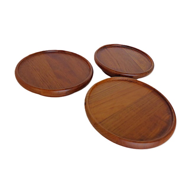 Digsmed 1960s Scandinavian Modern Digsmed Teak Rotating Lazy Susans, Denmark- Set of 3 For Sale - Image 4 of 11