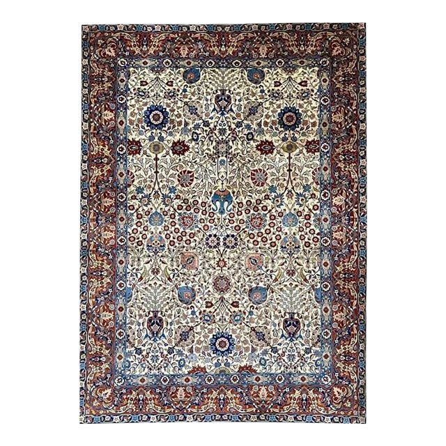 1960s Old Persian Tabriz Area Rug 8 X 12 For Sale