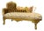 Chaise Lounge French Style Light Brown Velvet With Gold Details For Sale