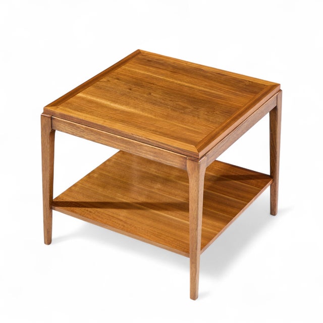Lane Rhythm Mid Century Square Walnut Side End Table For Sale - Image 9 of 10