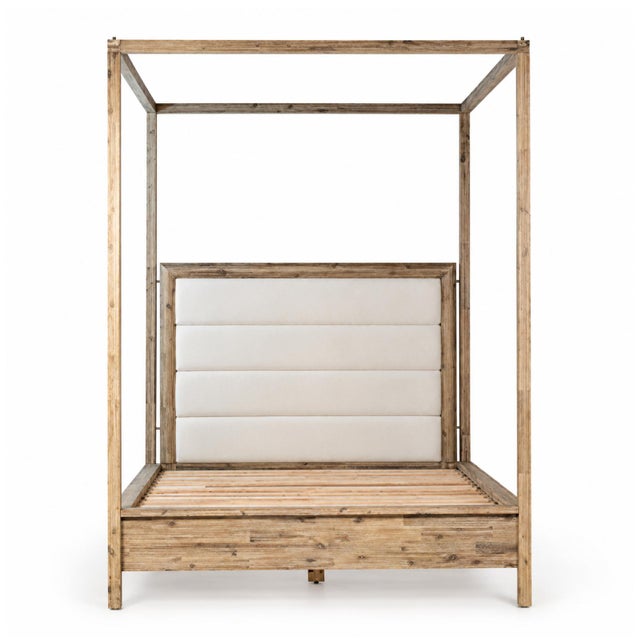 Make a statement with this beautifully crafted natural acacia wood canopy bed, where rustic coastal character meets...