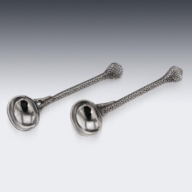 Antique Indian Silver Condiment Set by Oomersi Mawji, Bhuj, 1890s, Set of 3 For Sale - Image 16 of 18