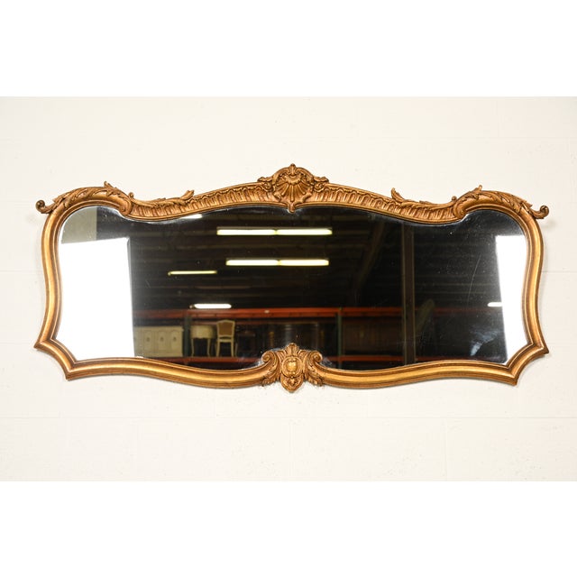 Antique Italian Rococo Louis XV Carved Giltwood Framed Wall Mirror, Circa 1900 For Sale - Image 9 of 9