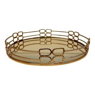 Large Gold Mirrored Tray For Sale