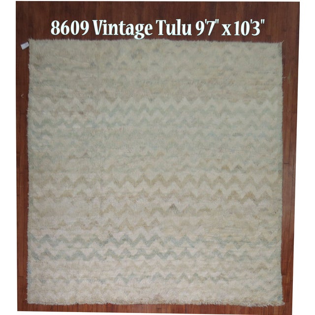 Early 21st Century Chevron Square Shag Room Size Rug - 9'7" x 10'3" For Sale - Image 9 of 9