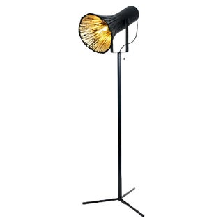 Black Pressed Wood Floor Light by Johannes Hemann For Sale