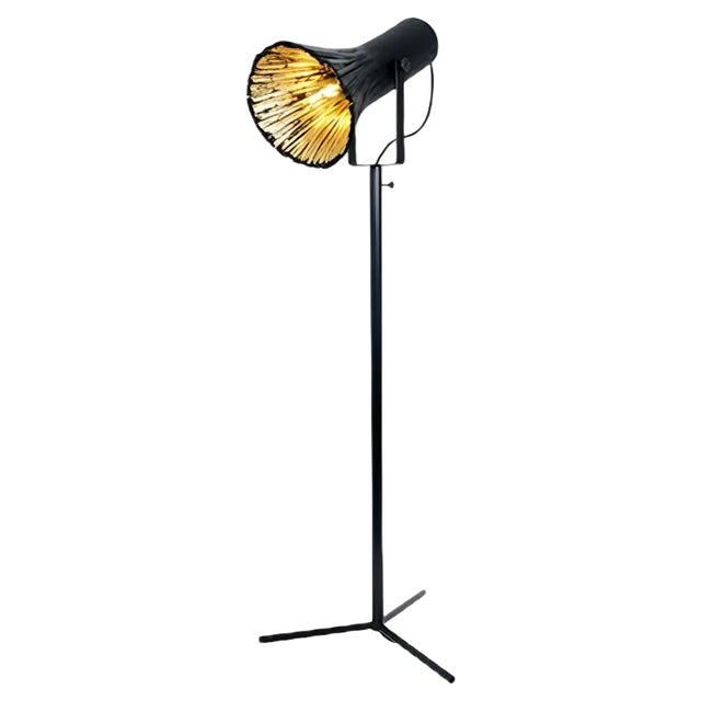 Black Pressed Wood Floor Light by Johannes Hemann For Sale