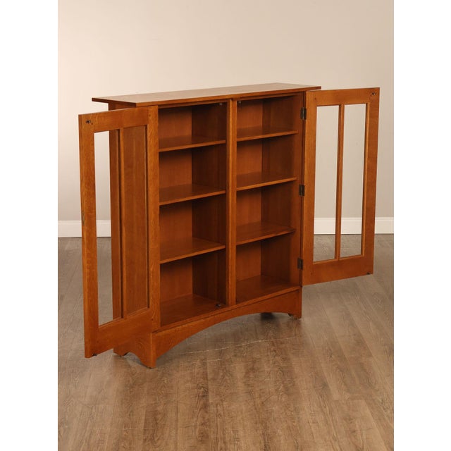 Stickley Stickley Harvey Ellis Mission Oak Inlay Bookcase For Sale - Image 4 of 18